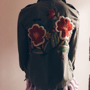Lucky Brand Embroidered Floral Field Jacket